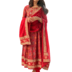 Charming in Cotton ? Embroidered Floral Printex Dress for Women (M)